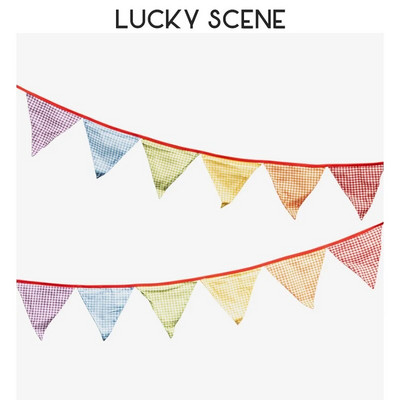 12 vėliavėlių Medvilninio audinio vimpelinis ryšulys Baneris Vakarėlio dekoracijos Su gimtadieniu Vestuvių papuošimas Šiaurės šalių spalvota vėliava S01163