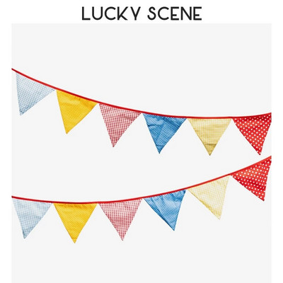 12 vėliavėlių Medvilninio audinio vimpelinis ryšulys Baneris Vakarėlio dekoracijos Su gimtadieniu Vestuvių papuošimas Šiaurės šalių spalvota vėliava S01163