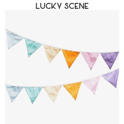 12 vėliavėlių Medvilninio audinio vimpelinis ryšulys Baneris Vakarėlio dekoracijos Su gimtadieniu Vestuvių papuošimas Šiaurės šalių spalvota vėliava S01163