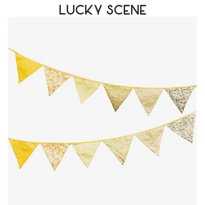 12 vėliavėlių Medvilninio audinio vimpelinis ryšulys Baneris Vakarėlio dekoracijos Su gimtadieniu Vestuvių papuošimas Šiaurės šalių spalvota vėliava S01163