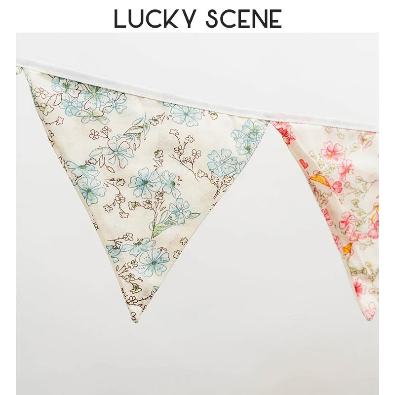 12 vėliavėlių Medvilninio audinio vimpelinis ryšulys Baneris Vakarėlio dekoracijos Su gimtadieniu Vestuvių papuošimas Šiaurės šalių spalvota vėliava S01163