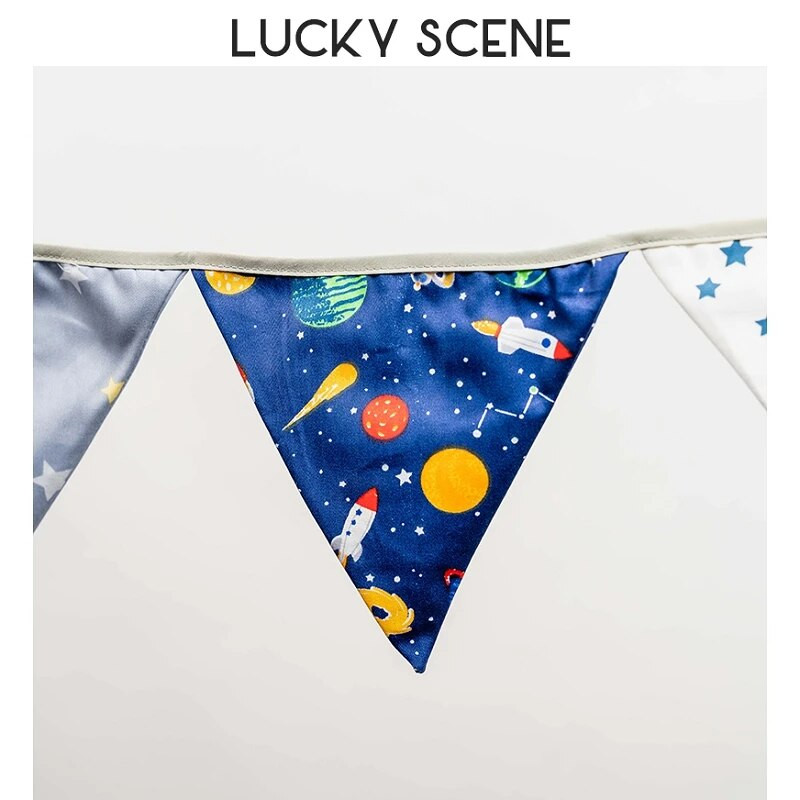 12 vėliavėlių Medvilninio audinio vimpelinis ryšulys Baneris Vakarėlio dekoracijos Su gimtadieniu Vestuvių papuošimas Šiaurės šalių spalvota vėliava S01163