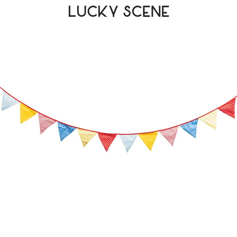 12 vėliavėlių Medvilninio audinio vimpelinis ryšulys Baneris Vakarėlio dekoracijos Su gimtadieniu Vestuvių papuošimas Šiaurės šalių spalvota vėliava S01163