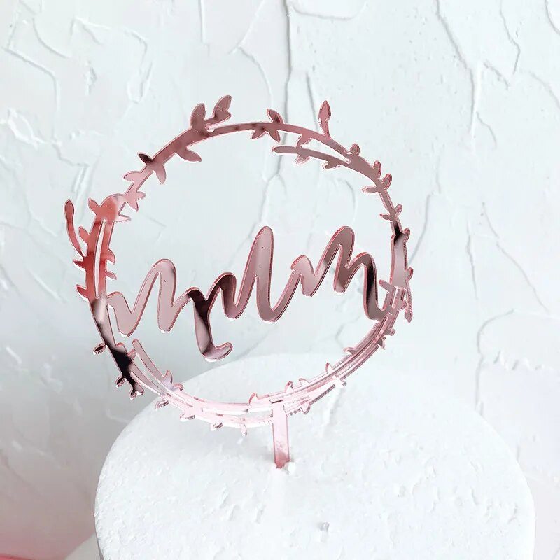 INS Aukso baltumo mama su gimtadieniu torto tvarsčiai Motinos dienos vakarėliui Akriliniai torto tvarsčiai gimtadienio šventei torto papuošimo dovana