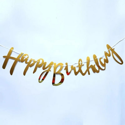 Įvairios temos Happy Birthday Banner Baby Shower Gimtadienio vakarėlio dekoracijos Nuotraukų kabina Su gimtadieniu Gimtadienio kekės girliandos vėliavėlės