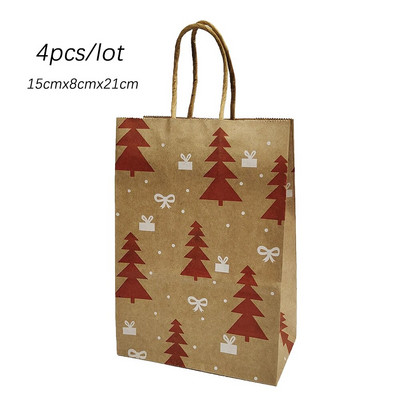 4 vnt. Linksmų Kalėdų popierinis dovanų maišelis X-Mas Kalėdų Senelio saldainių sausainių maišelis Pasidaryk pats laimingų Kalėdų dovanų rankinės Kalėdų vakarėliui