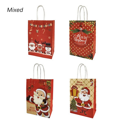 4 vnt. Linksmų Kalėdų popierinis dovanų maišelis X-Mas Kalėdų Senelio saldainių sausainių maišelis Pasidaryk pats laimingų Kalėdų dovanų rankinės Kalėdų vakarėliui