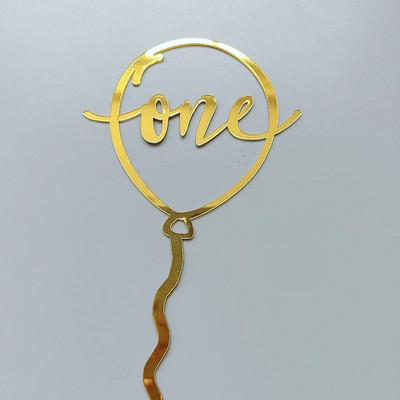 Nauji akriliniai gimtadienio tortų papuošimai Auksinių metų jubiliejaus vaikams Su gimtadienio torto apmušalai Baby Shower Party Deserto puošmena