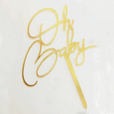 Nauji akriliniai gimtadienio tortų papuošimai Auksinių metų jubiliejaus vaikams Su gimtadienio torto apmušalai Baby Shower Party Deserto puošmena