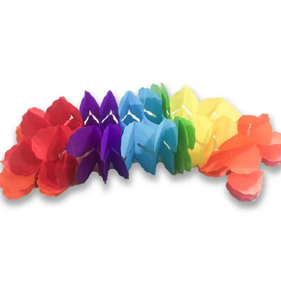 1 vnt. 3 metrų popierinė girlianda traukiama gėlė vakarėliui traukiama gėlių reklamjuostė Vaikų girlianda Vakarėlio išdėstymas Vestuvių pakabinamas dekoras