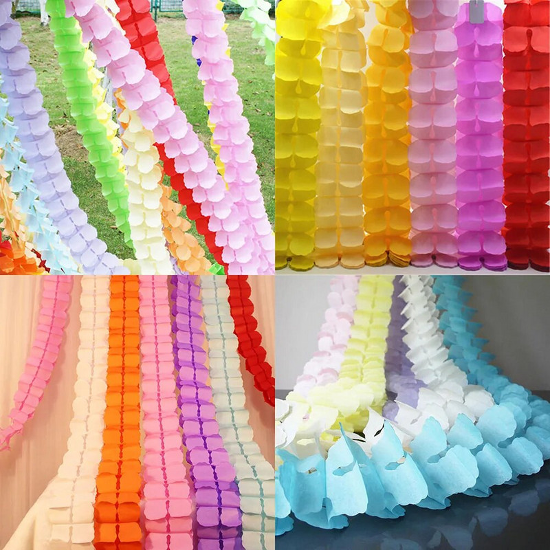 1 vnt. 3 metrų popierinė girlianda traukiama gėlė vakarėliui traukiama gėlių reklamjuostė Vaikų girlianda Vakarėlio išdėstymas Vestuvių pakabinamas dekoras