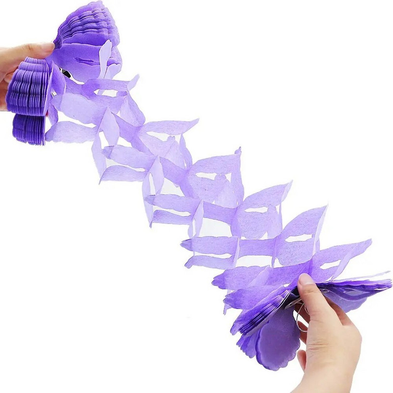 1 vnt. 3 metrų popierinė girlianda traukiama gėlė vakarėliui traukiama gėlių reklamjuostė Vaikų girlianda Vakarėlio išdėstymas Vestuvių pakabinamas dekoras