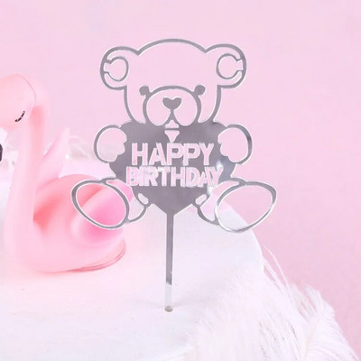 Kūdikio 100-ojo gimtadienio vakarėlio pyragas Mažasis meškiukas Kekselių keptuvės Kūdikių vakarėlis Tortas Vėliavos Akrilo vakarėlis Linksmas kepinių papuošimas