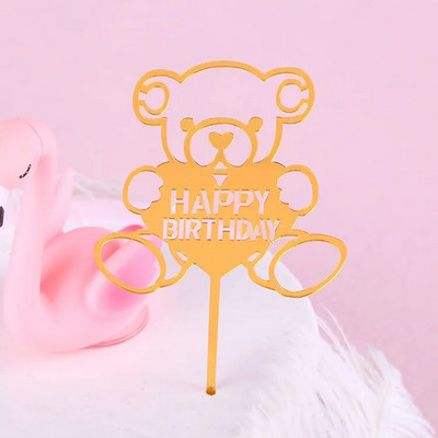 Kūdikio 100-ojo gimtadienio vakarėlio pyragas Mažasis meškiukas Kekselių keptuvės Kūdikių vakarėlis Tortas Vėliavos Akrilo vakarėlis Linksmas kepinių papuošimas