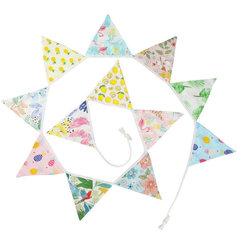 3,2 mln. animacinių filmų spausdinimo audinio ryšulėlis 12 vėliavėlių su vėliavėlėmis Vestuvių vakarėlio dekoras