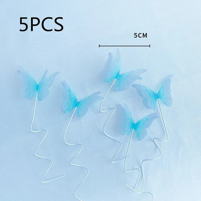 Rožinė mėlyna "Pearl Butterfly" Gimtadienio torto puošmena vestuvių nuotakos deserto dekoracija gimtadienio vakarėliui.