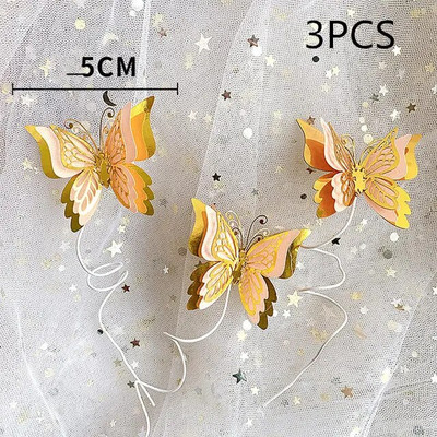 Rožinė mėlyna "Pearl Butterfly" Gimtadienio torto puošmena vestuvių nuotakos deserto dekoracija gimtadienio vakarėliui.