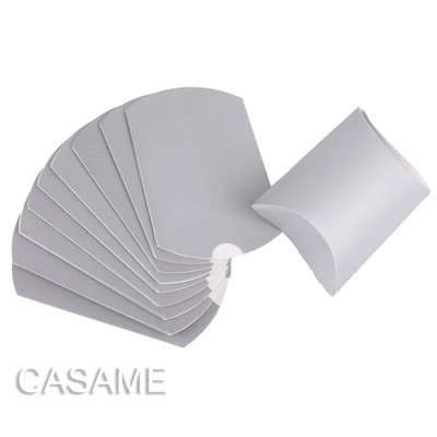 50 vnt „Favour“ saldainių dėžutės maišelis Naujas popierinis pagalvės formos „Vestuvių palankumas“ dovanų dėžutės pyragas „Baty Box“ maišeliai ekologiško kraft reklama