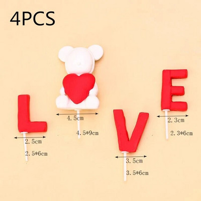 NAUJAS Vestuvių torto puošmenos meškiukas Sweet Lovers Jubiliejinis Cupcake Topper Kūdikių vakarėlio gimtadieniui Vestuvių vakarėlio torto dekoravimo vėliava