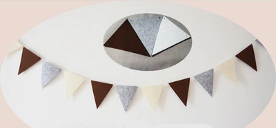 18 vėliavėlių chaki rudos spalvos veltinio reklamjuostės girliandos Gimtadienio vimpelėlis vimpelas Kūdikių dušas Vestuvių girlianda Vėliavos vakarėlio dekoravimo reikmenys