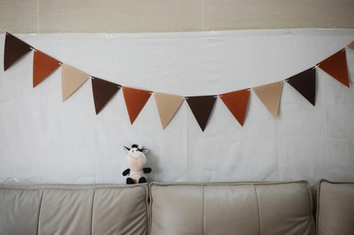 18 vėliavėlių chaki rudos spalvos veltinio reklamjuostės girliandos Gimtadienio vimpelėlis vimpelas Kūdikių dušas Vestuvių girlianda Vėliavos vakarėlio dekoravimo reikmenys