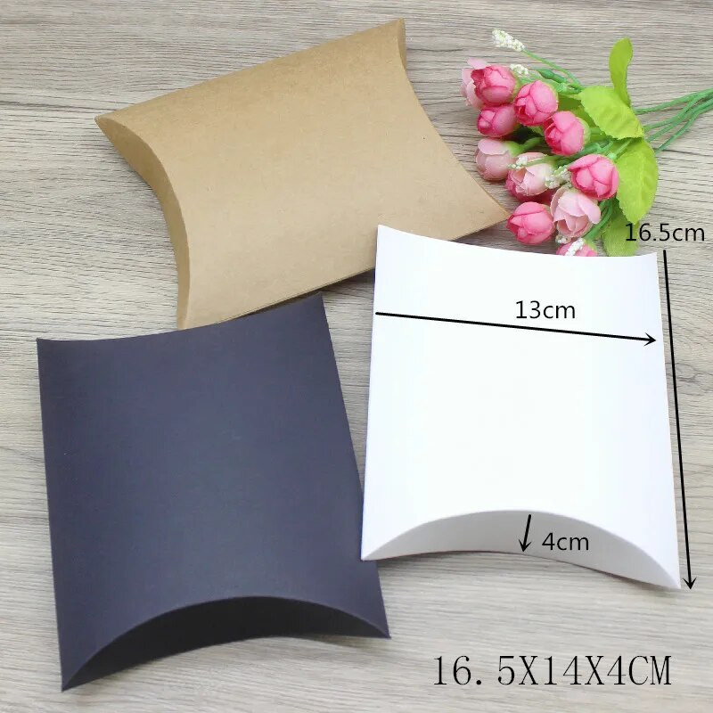 10 vnt kelių dydžių dovanų dėžutė vintažinė kraft balta dovanų pakuotė pagalvės dėžutė popierinė vakarėlio reikmenys pakavimas papuošalų pakuotė