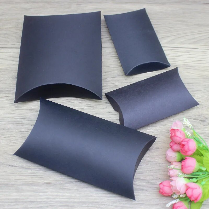 10 vnt kelių dydžių dovanų dėžutė vintažinė kraft balta dovanų pakuotė pagalvės dėžutė popierinė vakarėlio reikmenys pakavimas papuošalų pakuotė