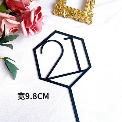 Naujas rožinis auksinis gimtadienio torto papuošalas