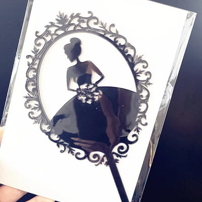 Vestuvių torto puošmena akrilo nuotaka bus torto puošmena Marijos jubiliejaus gimtadienio vakarėlis Kepimas Desertas Tortas Viršutinė vėliava Keksas