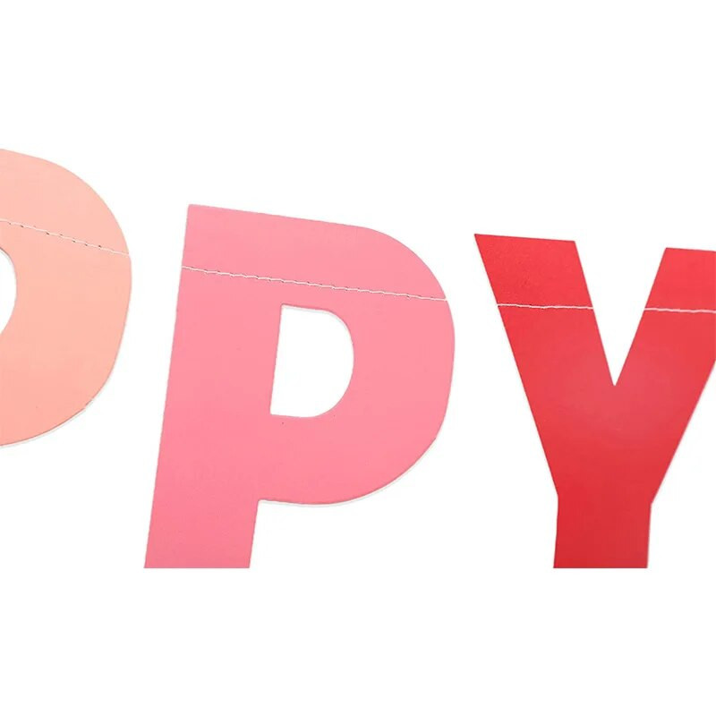 Vaikų gimtadienio dekoracijos Gradientinė raidžių reklamjuostė Nereikia nešioti virvės, norint traukti vėliavą Gradiento reklamjuostės styga vėliava D