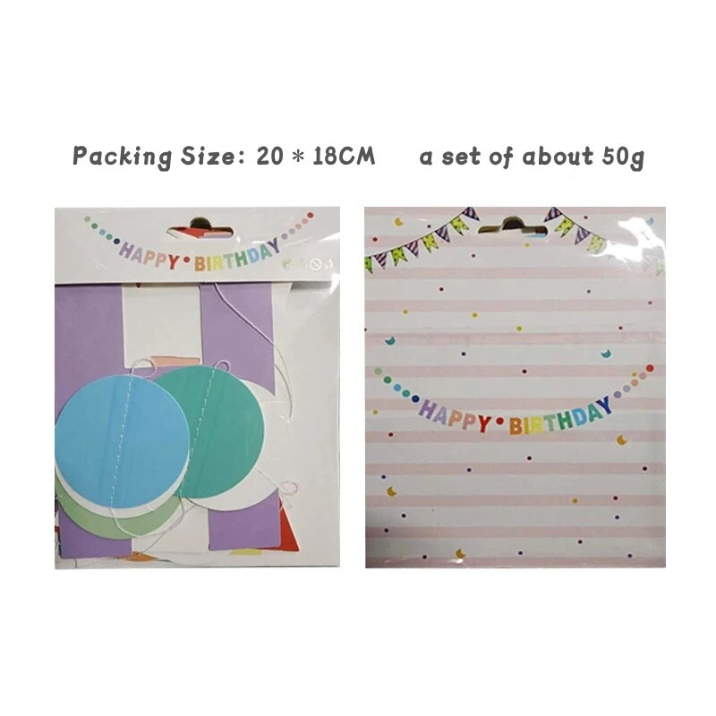 Vaikų gimtadienio dekoracijos Gradientinė raidžių reklamjuostė Nereikia nešioti virvės, norint traukti vėliavą Gradiento reklamjuostės styga vėliava D