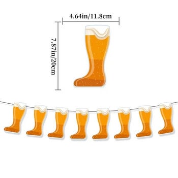 Мюнхенски фестивал Парти Бирен фестивал Банер Октоберфест Карнавал Парти за рожден ден Фон Висящ гирлянд от овесарка Декоративен