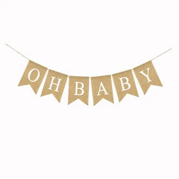 Празнично парти Бебешка украса за първата година OH BABY бельо Swallowtail Flag Baby Shower Направи си сам бельо Flag Decoration Supplies