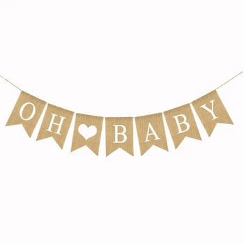 Празнично парти Бебешка украса за първата година OH BABY бельо Swallowtail Flag Baby Shower Направи си сам бельо Flag Decoration Supplies