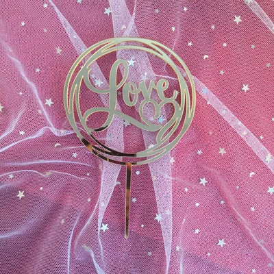 Širdis / rožė / raidė Linksmo gimtadienio tortas Auksinis Sidabrinis Rožės Auksinis Tortas Viršutinė vėliava Vestuvių gimtadienio šventės tortas Vėliavos puošmena