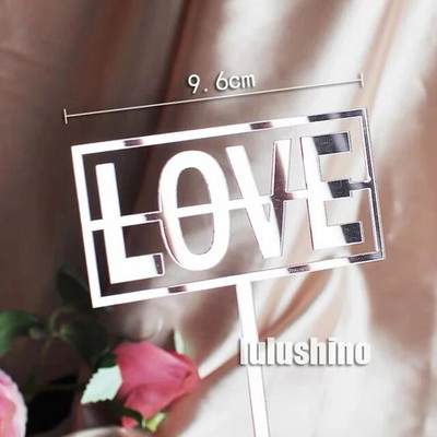 Širdis / rožė / raidė Linksmo gimtadienio tortas Auksinis Sidabrinis Rožės Auksinis Tortas Viršutinė vėliava Vestuvių gimtadienio šventės tortas Vėliavos puošmena