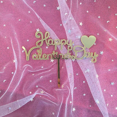 Širdis / rožė / raidė Linksmo gimtadienio tortas Auksinis Sidabrinis Rožės Auksinis Tortas Viršutinė vėliava Vestuvių gimtadienio šventės tortas Vėliavos puošmena