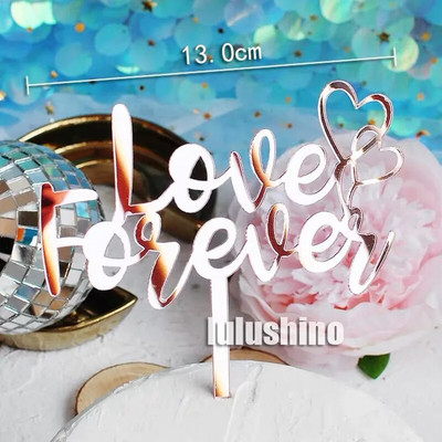 Širdis / rožė / raidė Linksmo gimtadienio tortas Auksinis Sidabrinis Rožės Auksinis Tortas Viršutinė vėliava Vestuvių gimtadienio šventės tortas Vėliavos puošmena