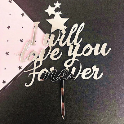 Širdis / rožė / raidė Linksmo gimtadienio tortas Auksinis Sidabrinis Rožės Auksinis Tortas Viršutinė vėliava Vestuvių gimtadienio šventės tortas Vėliavos puošmena