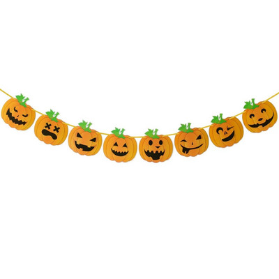 Helovino vakarėlio puošmena Siaubo šikšnosparnis Moliūgas Ragana Voras Kaukolė traukiama Vėliava girlianda Helovinas Linksmas vakarėlis Kabanti girlianda Deco