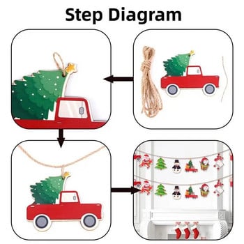 Коледно парти Коледна елха Снежен човек Дървено дърпащо знаме Банер Деца Коледа Весел абитуриентски бал Домашно парти Висяща овесарка Гирлянд Деко
