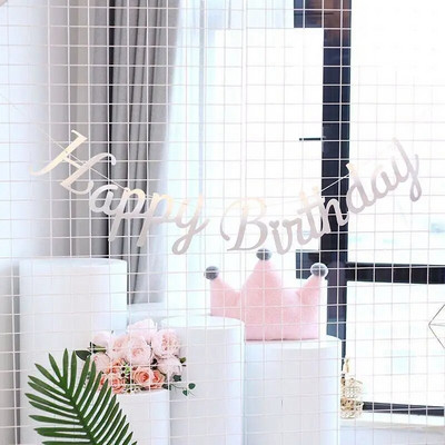 Gimtadienio vakarėlio popierinė bandomoji reklamjuostė sujungti laiškai Su gimtadienio reklama berniukų ir mergaičių vakarėliams pakabinti