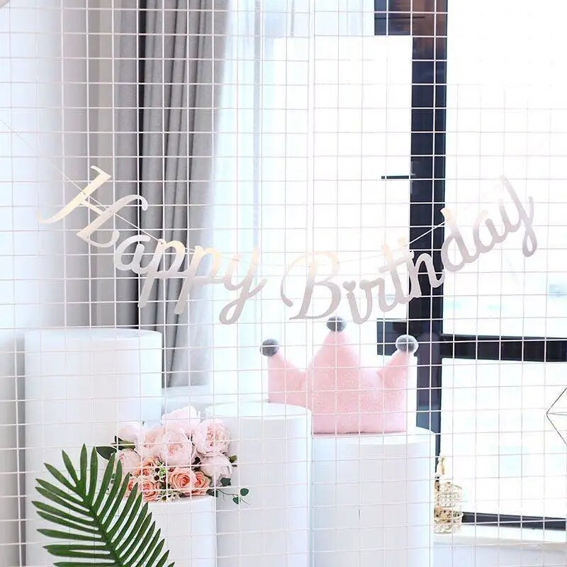 Gimtadienio vakarėlio popierinė bandomoji reklamjuostė sujungti laiškai Su gimtadienio reklama berniukų ir mergaičių vakarėliams pakabinti