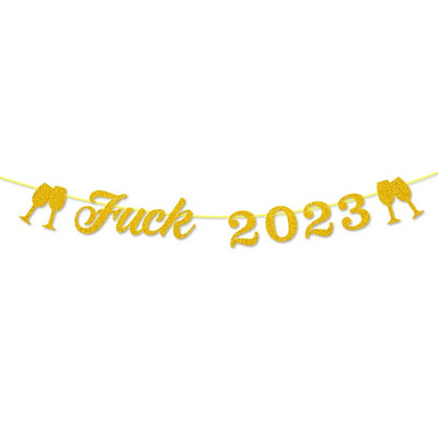 2024 Декорация за парти Честита Нова Година Флаг Дърпане на Нова година Новогодишно парти Висящ гирлянд Направи си сам декоративен за дома