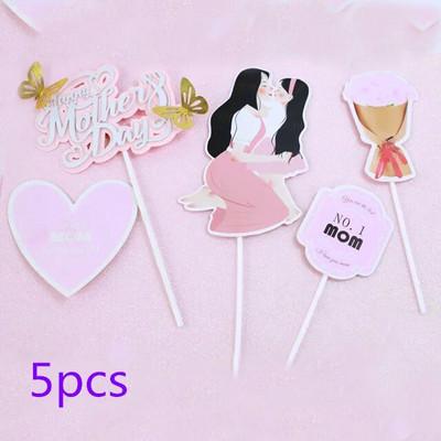 ins 1 комплект торта за торта за рожден ден на мама Happy mothers day Cupcake Topper за десертна торта Подарък за деня на майката Декорация за парти за рожден ден