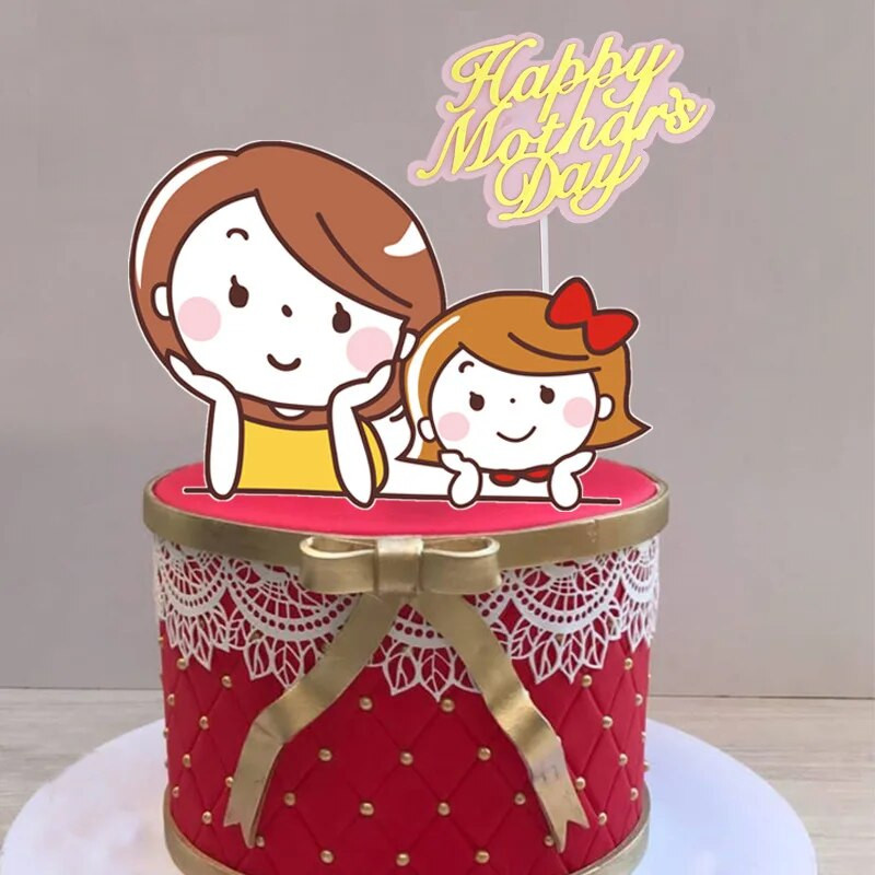 ins 1 комплект торта за торта за рожден ден на мама Happy mothers day Cupcake Topper за десертна торта Подарък за деня на майката Декорация за парти за рожден ден