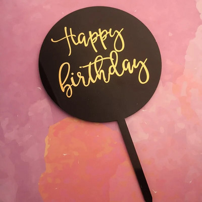 Naujos spalvingos spalvos Happy Birthday tortų tvarsčiai Meilės gimtadienio vakarėlis Akrilo Deserto puošmena Kūdikių gimtadienio tortų keptuvėms