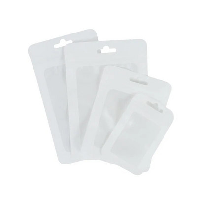 50 бр. Матирана пластмасова торбичка с ключалка с цип Алуминиево фолио Холограмна торбичка за храна Малки водоустойчиви торбички с цип Повторно затваряне Опаковка за подаръци