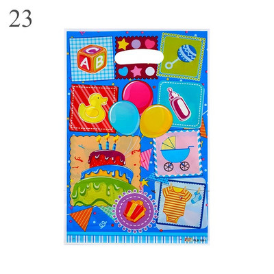 10 бр./Партида Детска пластмасова чанта за бонбони Чанти за парти плячка Печатни торбички за подаръци Сувенири за парти Консумативи Декор Опаковка за детски рожден ден Украса