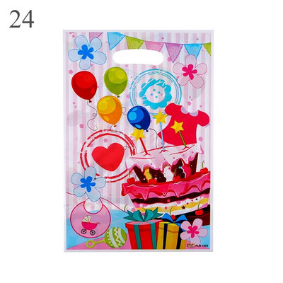 10 бр./Партида Детска пластмасова чанта за бонбони Чанти за парти плячка Печатни торбички за подаръци Сувенири за парти Консумативи Декор Опаковка за детски рожден ден Украса